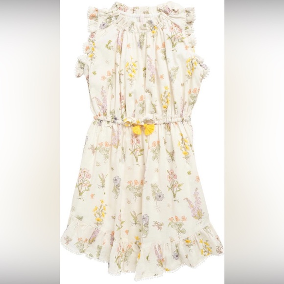 Zimmermann Kids' Jeannie Floral Print Ruffle Trim Cotton Dress - Picture 2 of 10